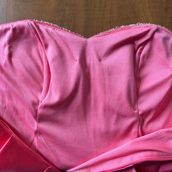 Vintage Size 2 Pink Padded Strapless Bodycon Mini Prom Dress - Picture 10 of 13